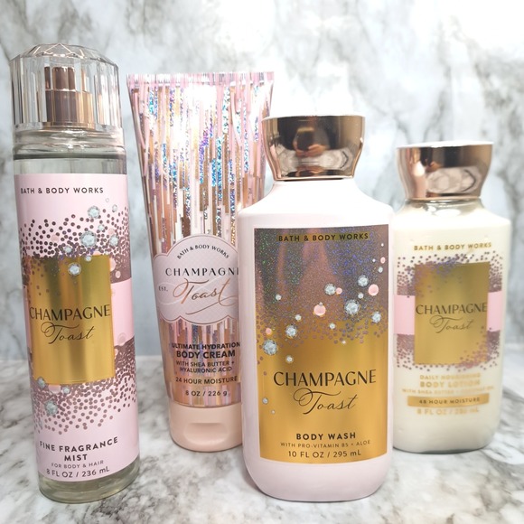 Bath and Body Works Champagne Toast Gift SET Full Size 4 Pc‎ NEW - Picture 8 of 9